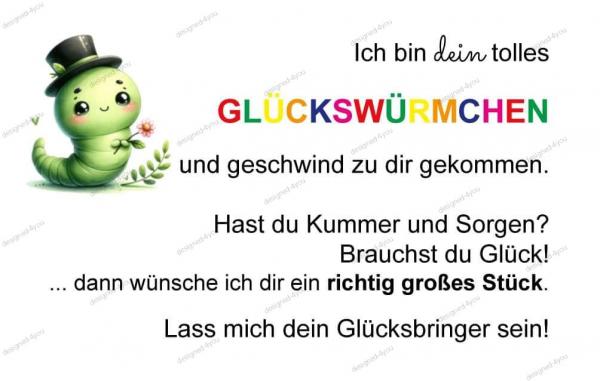 DIY Spruchkarte WÜRMCHEN Nr. 30 "Karte mit Spruch" PDF Download Projekt